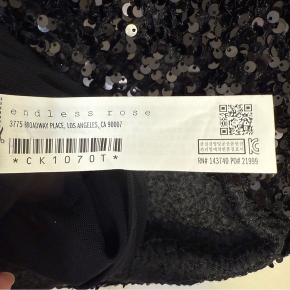 Endless Rose Black Sequin Blouse - Picture 7 of 10
